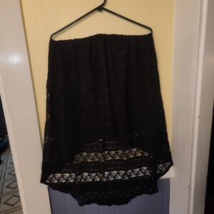 Elegant Black Lace High Low Skirt Size XL
